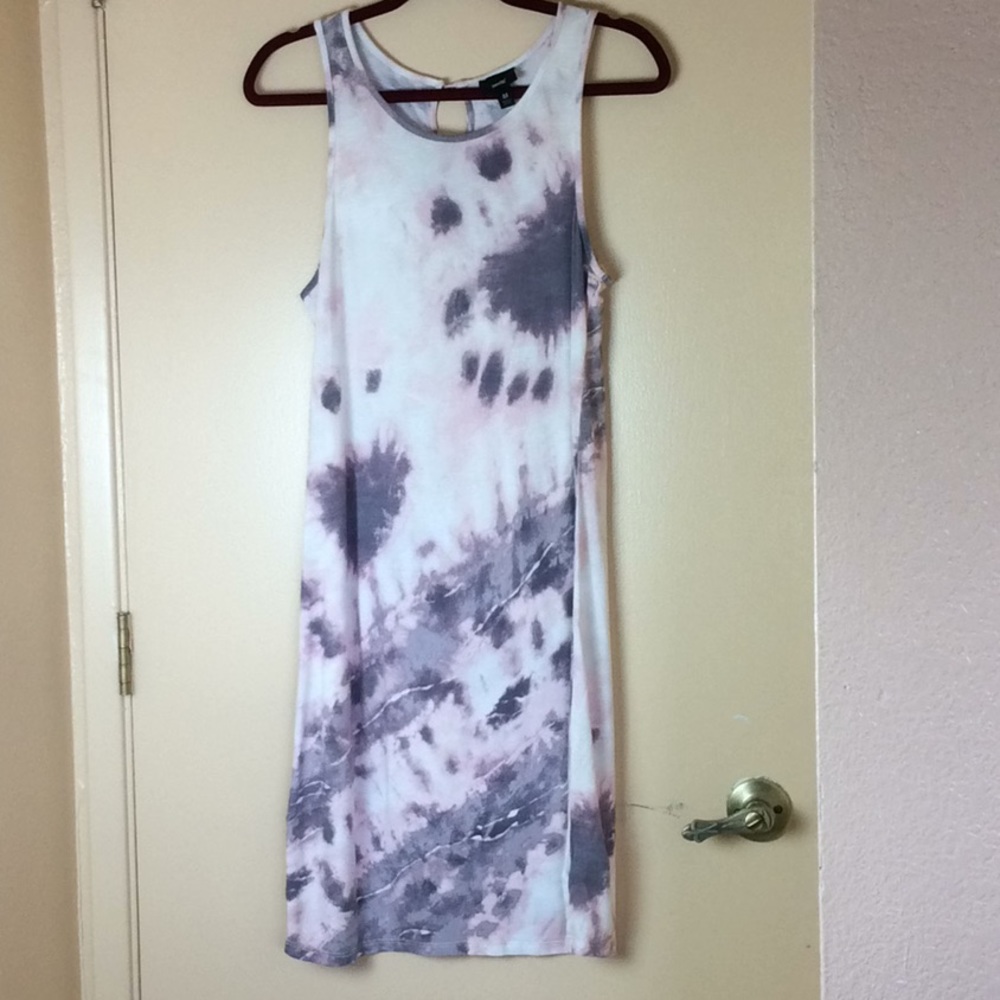 Tie dye marbled jersey swing style summer dress